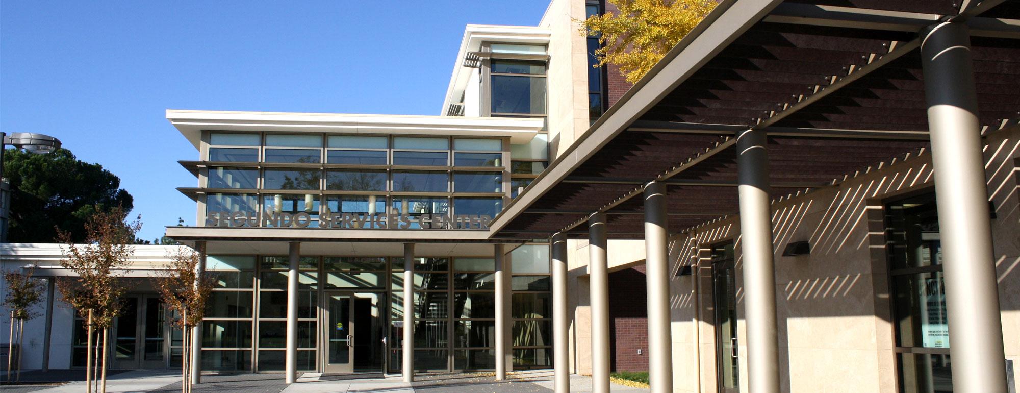 A photo of the outside of the Secundo Services Center.