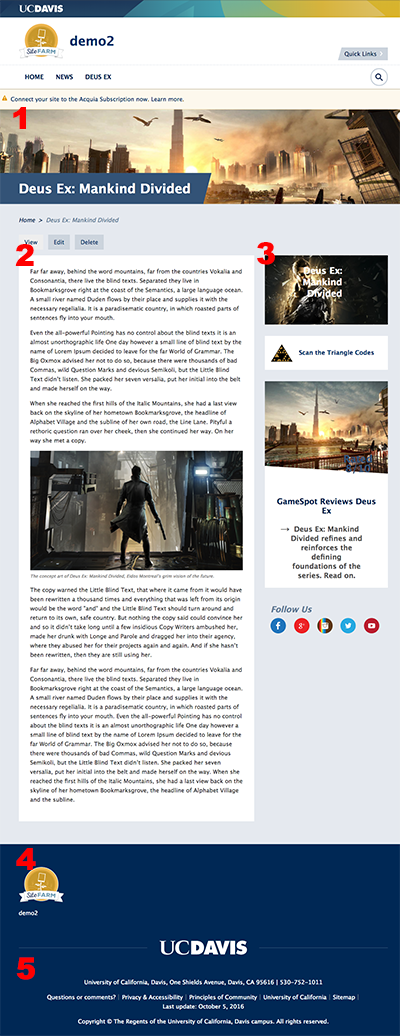 Full basic page example of how the various regions can be used.