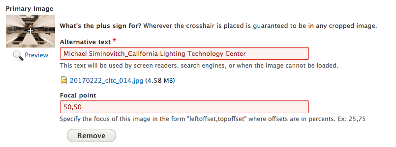 Screenshot of the fields affected by the warning.