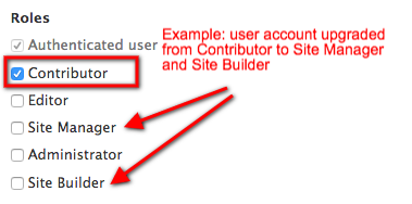 John Smith account with his original Contributor role assigned.