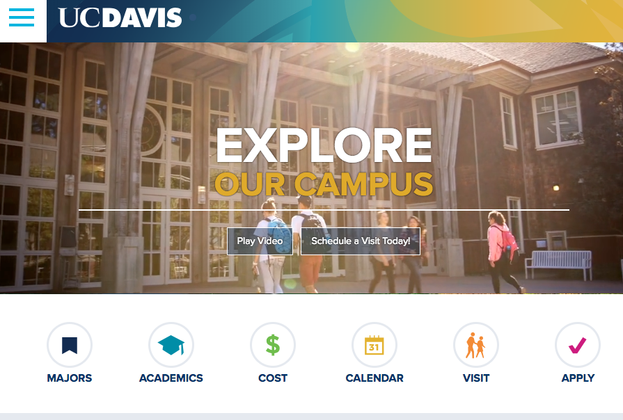 Priority links as used on the UC Davis homepage.