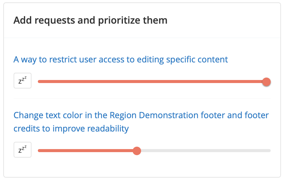Screenshot of two votes with priorities assigned