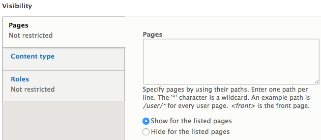 Submenu configuration - visibility.