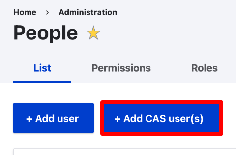 User interface of the People page with the '+Add CAS user(s)' button emphasized.