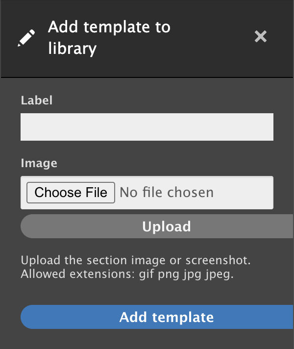 Add Template to Library