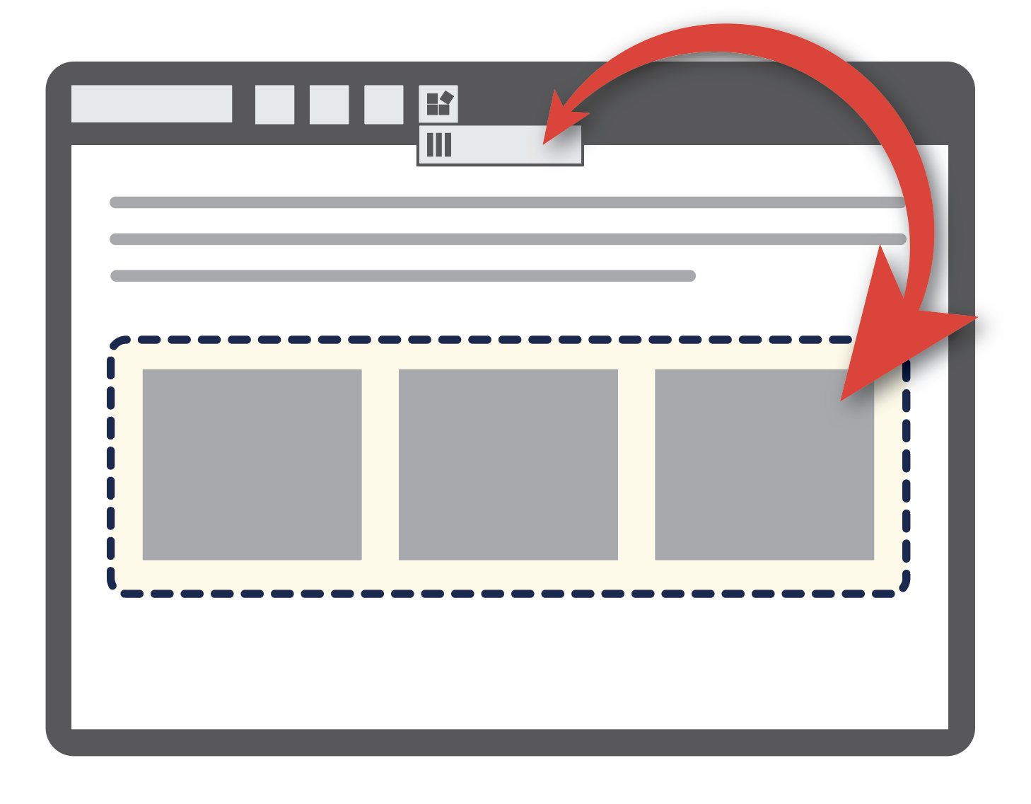 An illustration showing the layout columns widget layout option.