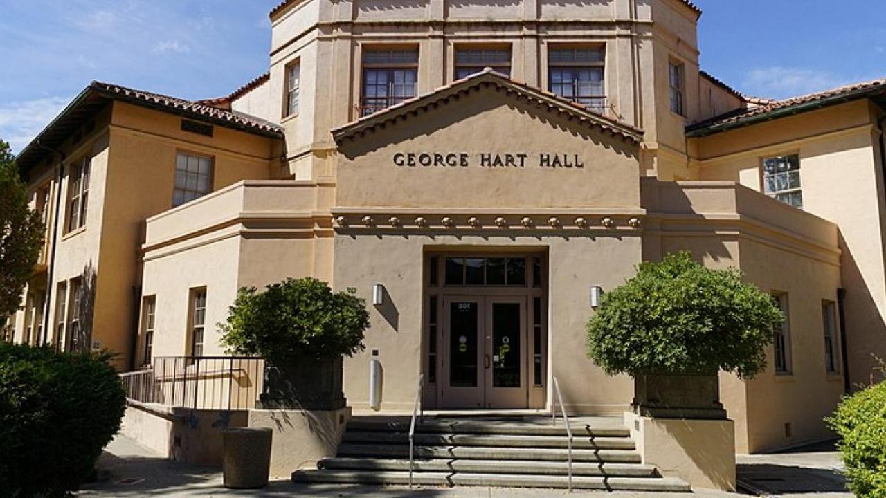 The outside view of Hart Hall on the UC Davis campus.
