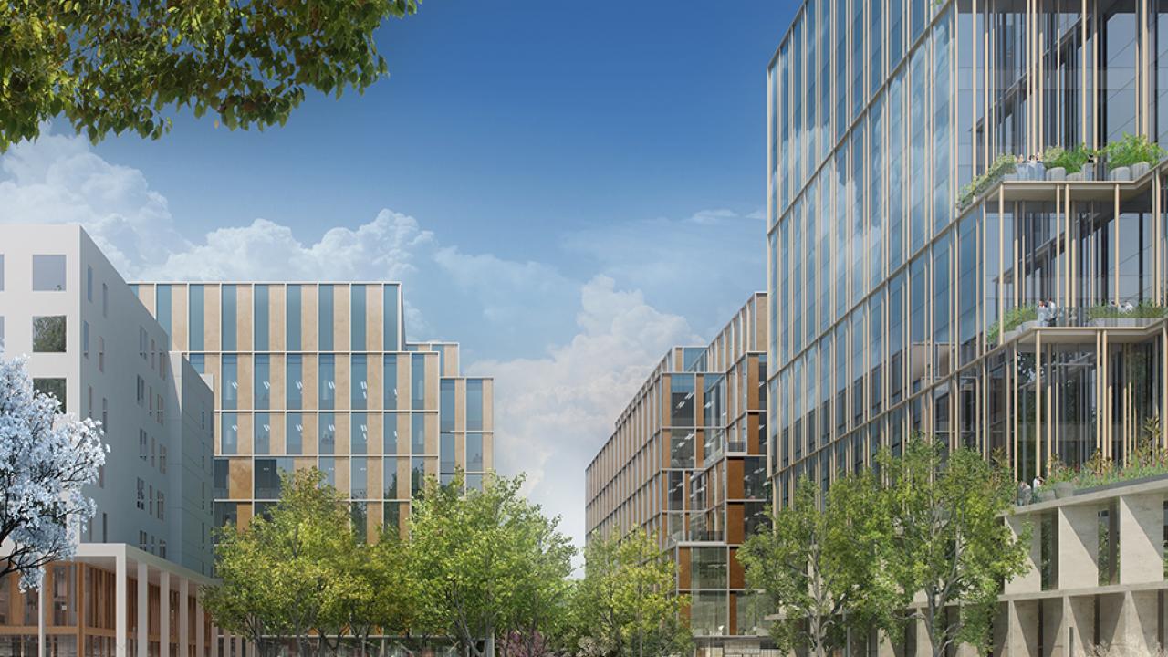 Illustrator's rendition of the proposed Aggie Square.