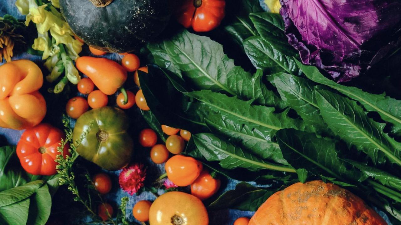 A spread of a variety of fresh, colorful vegetables