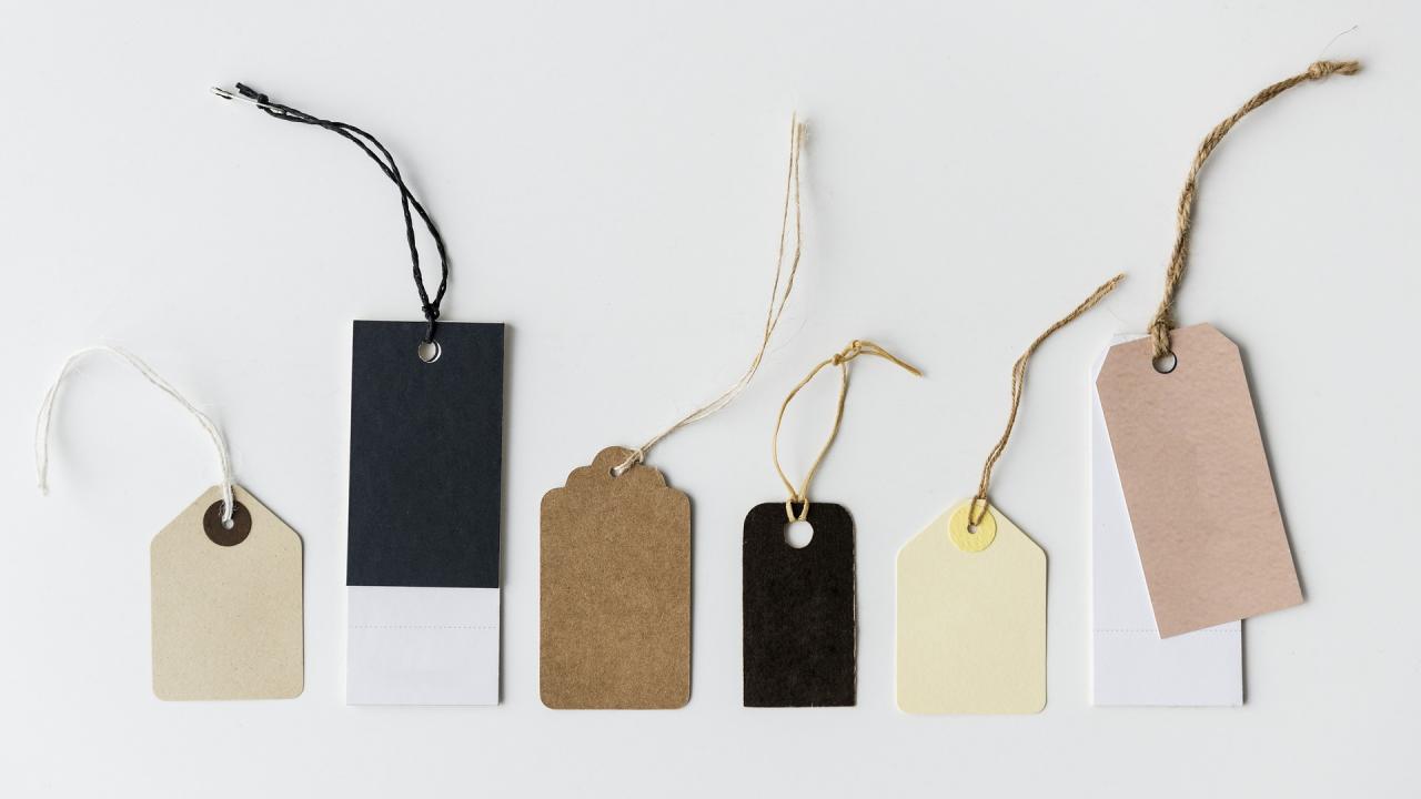 A handful of blank gift tags