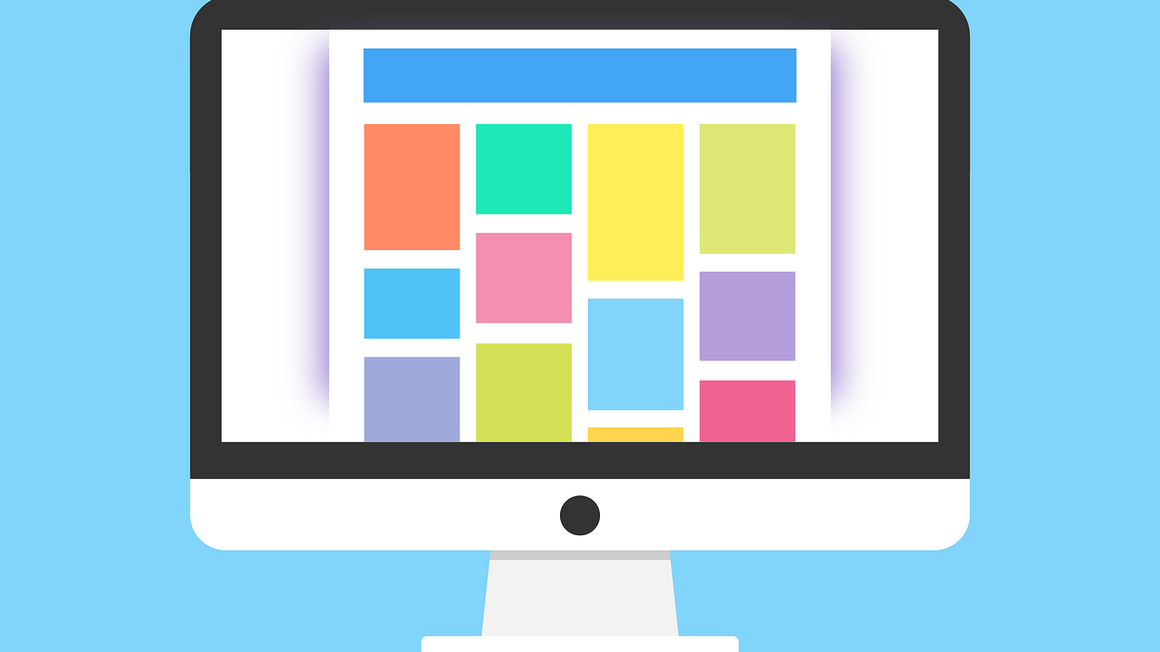Computer screen illustration with a card-style content layout displayed