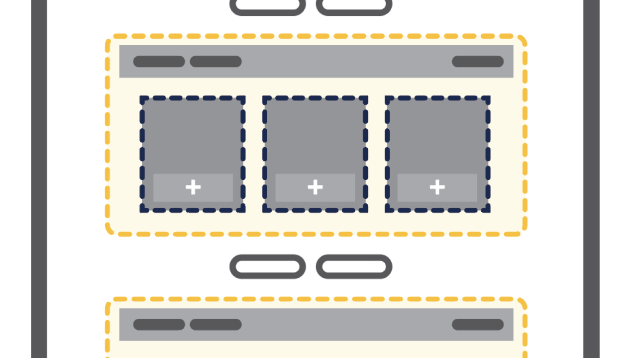 An illustration of Layout Builder with two Sections in a page.
