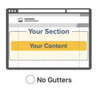An illustration of layout builder's horizontal settings showing the content is allowed to spread edge-to-edge.
