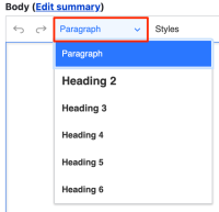 Paragraph styles menu icon ckeditor 5