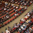 An auditorium full of people